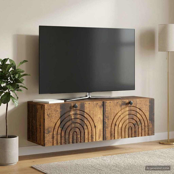Seinälle asennettava TV-kaappi Vanha puu 98 x 31 x 30 cm