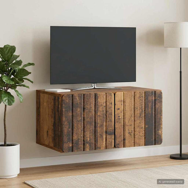 Seinälle asennettava TV-kaappi 59,5 x 41 x 30 cm Vanha puu