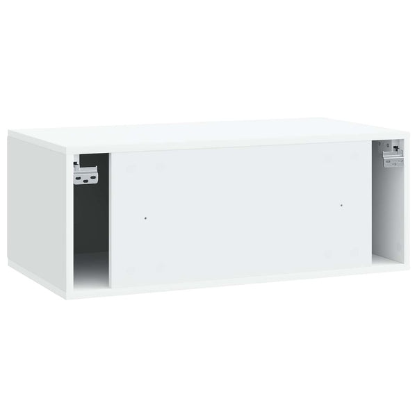 Seinälle asennettava TV-kaappi 78,5 x 41 x 30 cm valkoinen