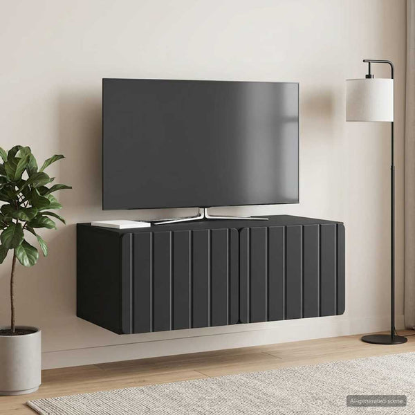 Seinälle asennettava TV-kaappi 78,5 x 41 x 30 cm Musta