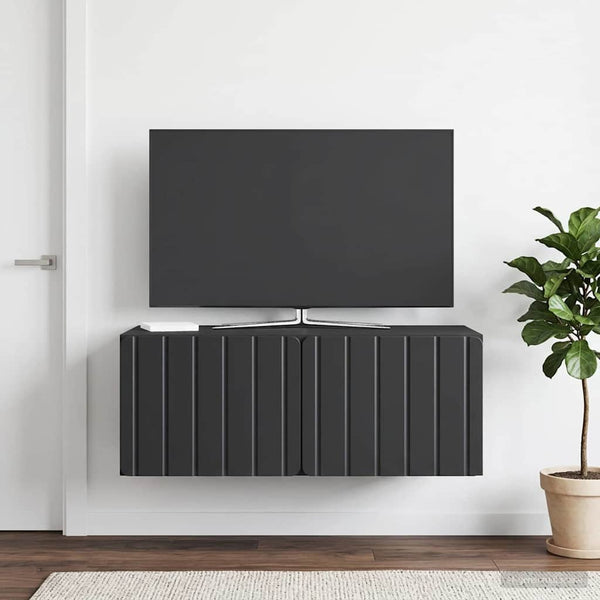 Seinälle asennettava TV-kaappi 78,5 x 41 x 30 cm Musta