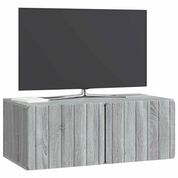 Seinälle asennettava TV-kaappi 78,5 x 41 x 30 cm Harmaa Sonoma