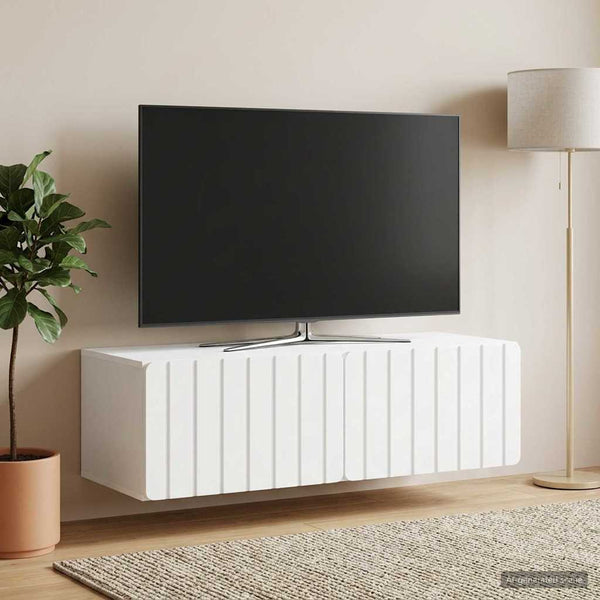 Seinälle asennettava TV-kaappi 98 x 41 x 30 cm valkoinen