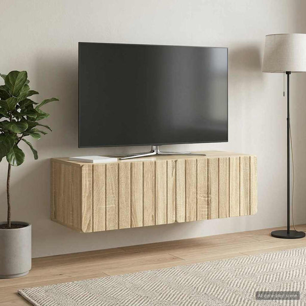 Seinälle asennettava TV-kaappi 98 x 41 x 30 cm Sonoma-tammi