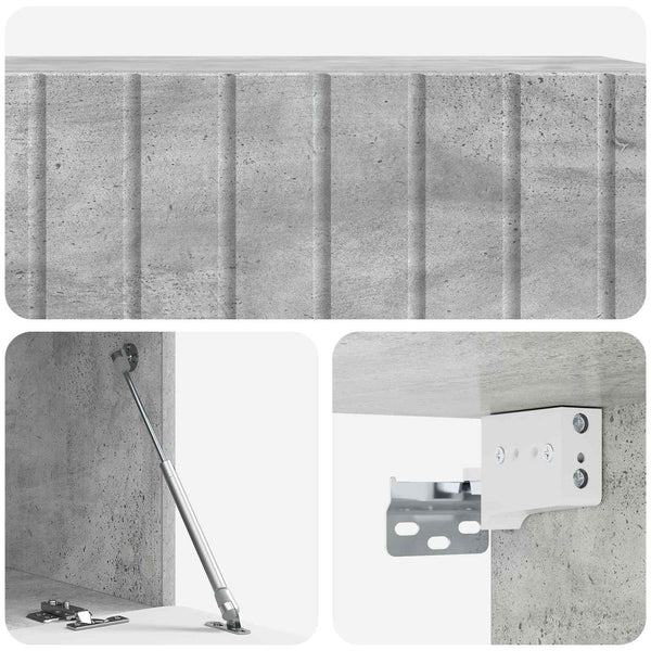 Seinälle asennettava TV-kaappi 98 x 41 x 30 cm Betoninharmaa