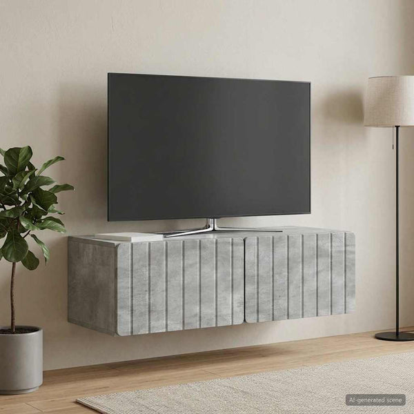 Seinälle asennettava TV-kaappi 98 x 41 x 30 cm Betoninharmaa