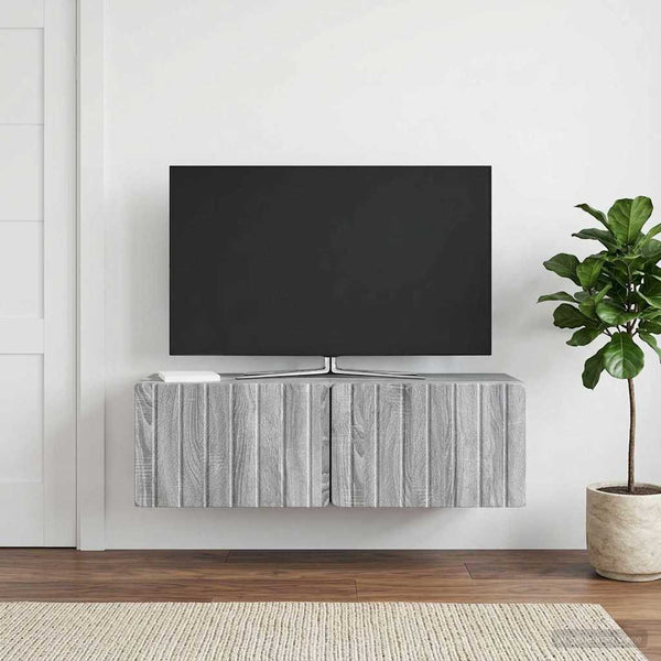 Seinälle asennettava TV-kaappi 98 x 41 x 30 cm Harmaa Sonoma