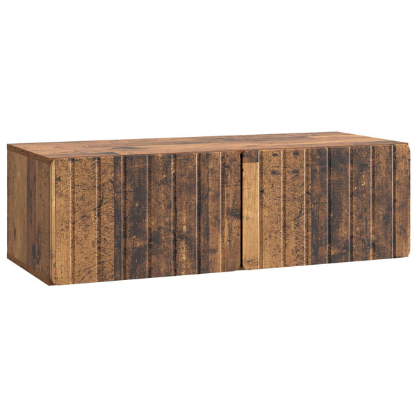 Seinälle asennettava TV-kaappi 98 x 41 x 30 cm Vanha puu