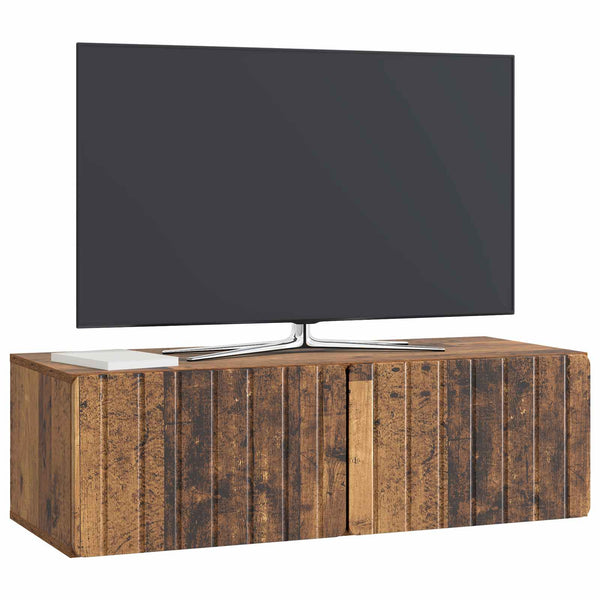 Seinälle asennettava TV-kaappi 98 x 41 x 30 cm Vanha puu