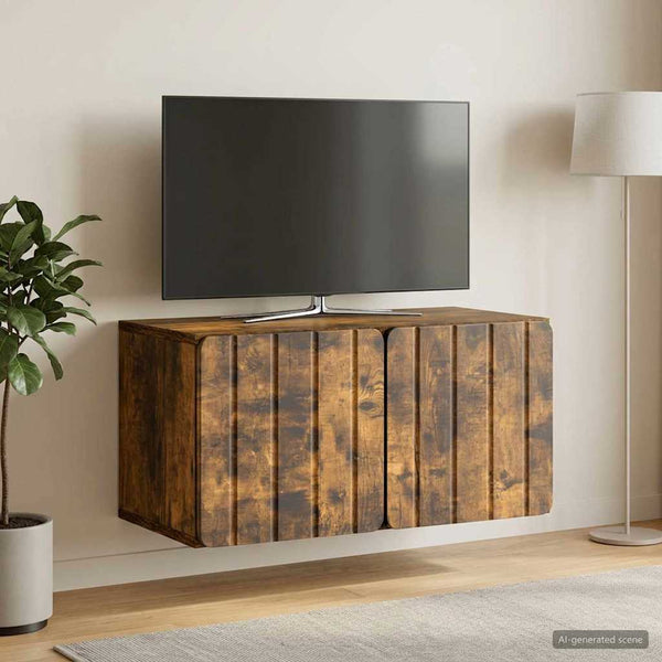 Seinälle asennettava TV-kaappi 59,5 x 31 x 30 cm Savutammi