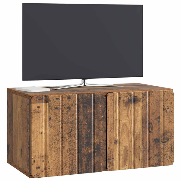Seinälle asennettava TV-kaappi 59,5 x 31 x 30 cm Vanha puu