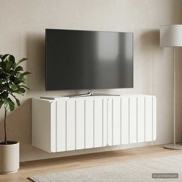 Seinälle asennettava TV-kaappi 78,5 x 31 x 30 cm valkoinen