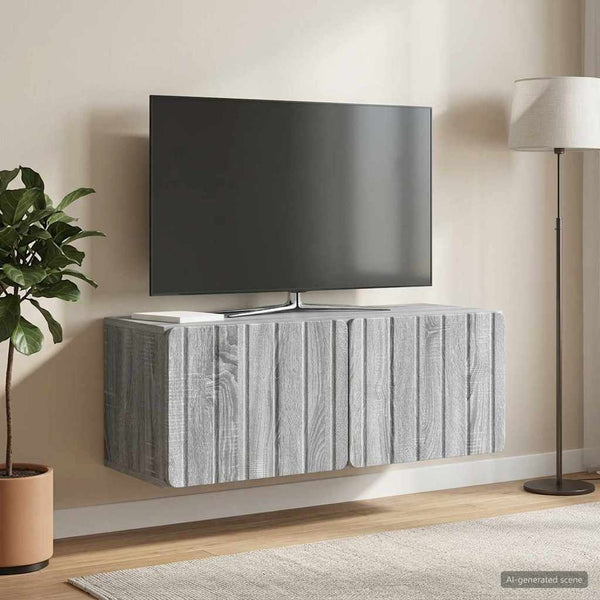 Seinälle asennettava TV-kaappi 78,5 x 31 x 30 cm Harmaa Sonoma