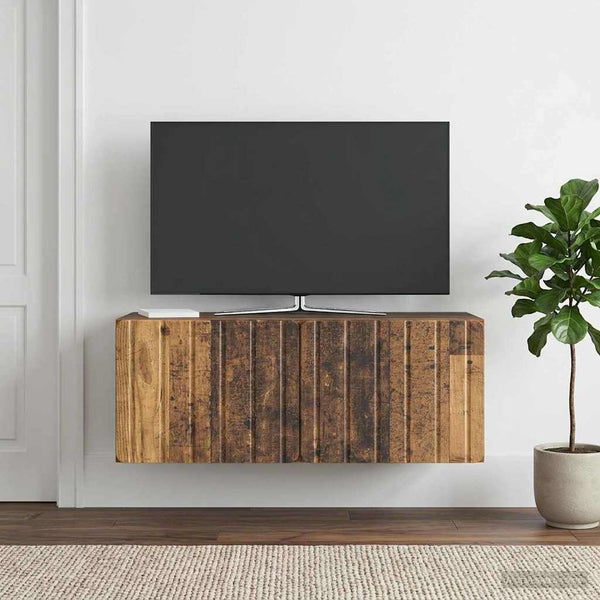 Seinälle asennettava TV-kaappi 78,5 x 31 x 30 cm Vanha puu