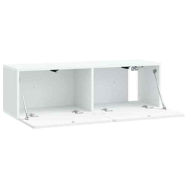 Seinälle asennettava TV-kaappi 98 x 31 x 30 cm valkoinen