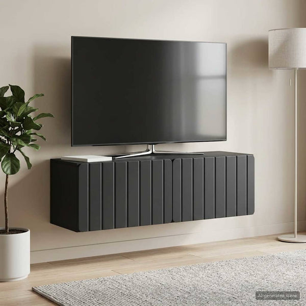Seinälle asennettava TV-kaappi 98 x 31 x 30 cm Musta