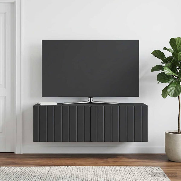 Seinälle asennettava TV-kaappi 98 x 31 x 30 cm Musta