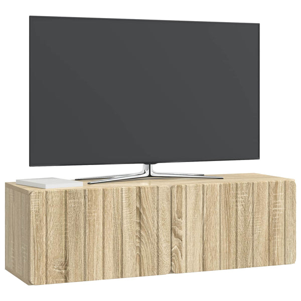 Seinälle asennettava TV-kaappi 98 x 31 x 30 cm Sonoma-tammi