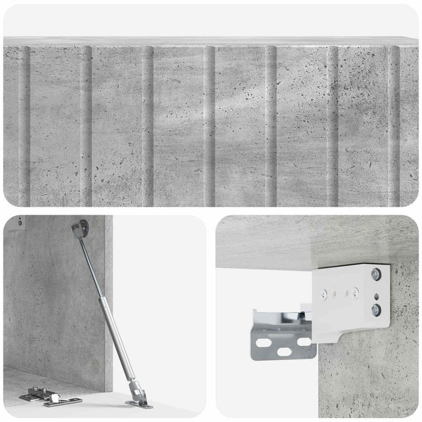 Seinälle asennettava TV-kaappi 98 x 31 x 30 cm Betoninharmaa