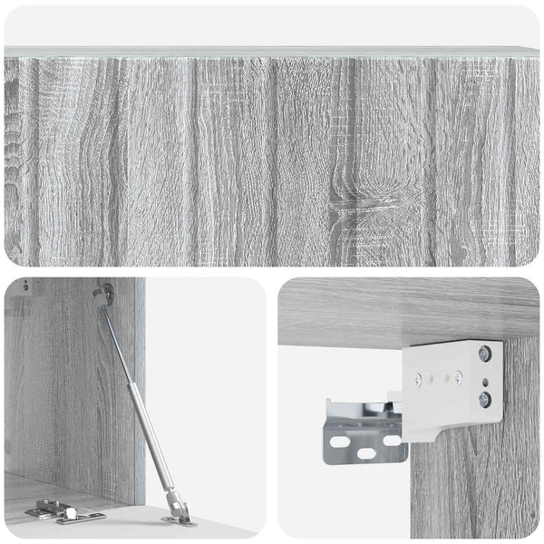 Seinälle asennettava TV-kaappi 98 x 31 x 30 cm Harmaa Sonoma