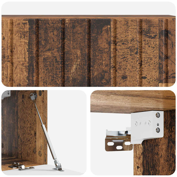 Seinälle asennettava TV-kaappi 98 x 31 x 30 cm Vanha puu