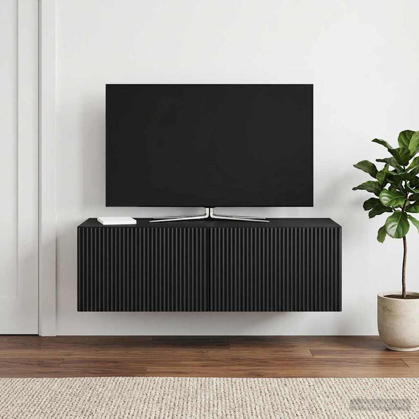 Seinälle asennettava TV-kaappi 98 x 41 x 30 cm Musta