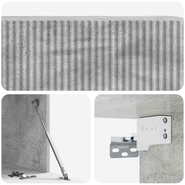 Seinälle asennettava TV-kaappi 98 x 41 x 30 cm Betoninharmaa