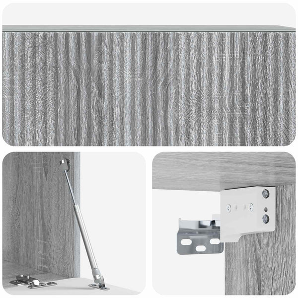 Seinälle asennettava TV-kaappi 98 x 41 x 30 cm Harmaa sonoma