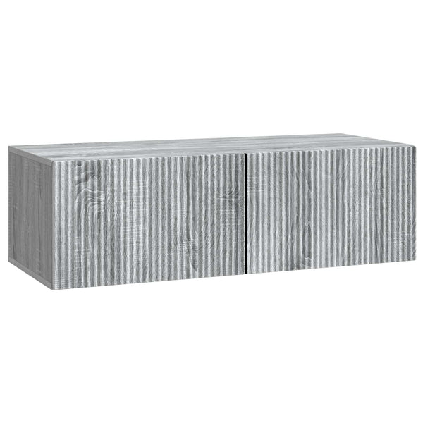 Seinälle asennettava TV-kaappi 98 x 41 x 30 cm Harmaa sonoma