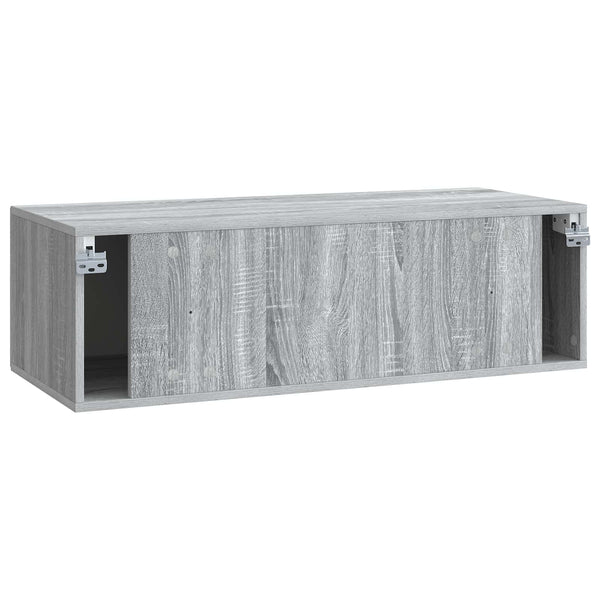 Seinälle asennettava TV-kaappi 98 x 41 x 30 cm Harmaa sonoma