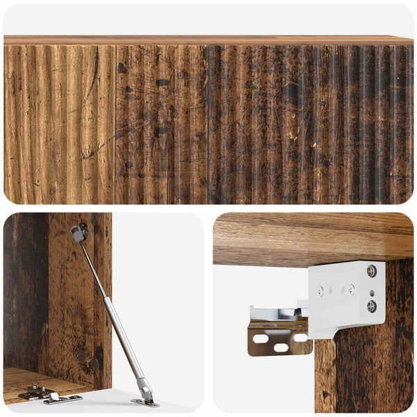 Seinälle asennettava TV-kaappi 98 x 41 x 30 cm Vanha puu