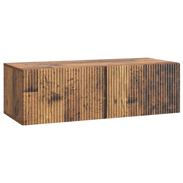 Seinälle asennettava TV-kaappi 98 x 41 x 30 cm Vanha puu