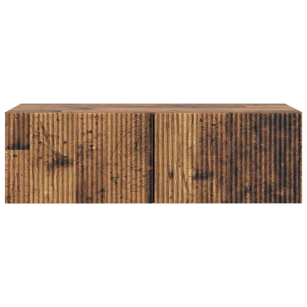 Seinälle asennettava TV-kaappi 98 x 41 x 30 cm Vanha puu