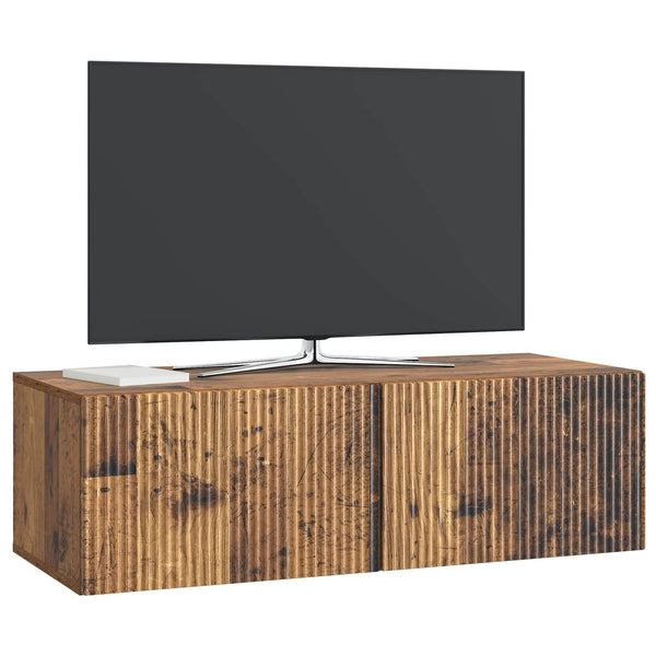 Seinälle asennettava TV-kaappi 98 x 41 x 30 cm Vanha puu