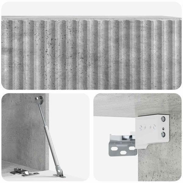 Seinälle asennettava TV-kaappi 59,5 x 31 x 30 cm Betoninharmaa