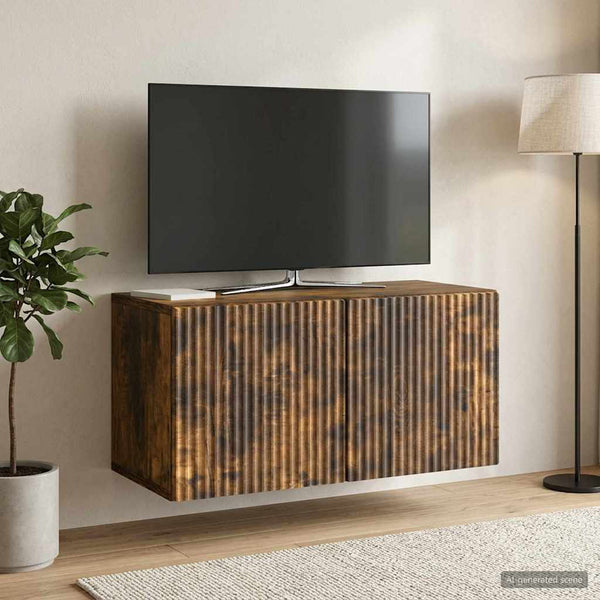 Seinälle asennettava TV-kaappi 59,5 x 31 x 30 cm Savutammi