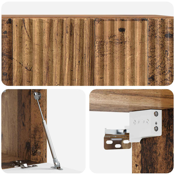 Seinälle asennettava TV-kaappi 59,5 x 31 x 30 cm Vanha puu