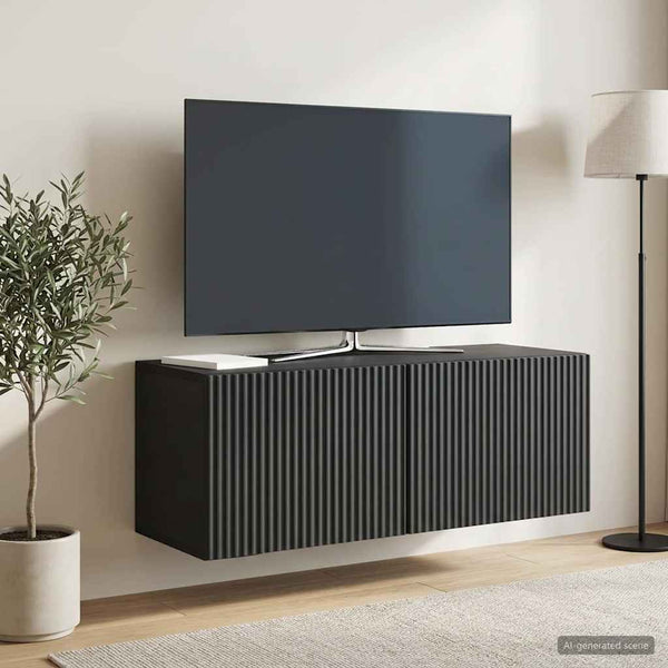 Seinälle asennettava TV-kaappi 78,5 x 31 x 30 cm Musta
