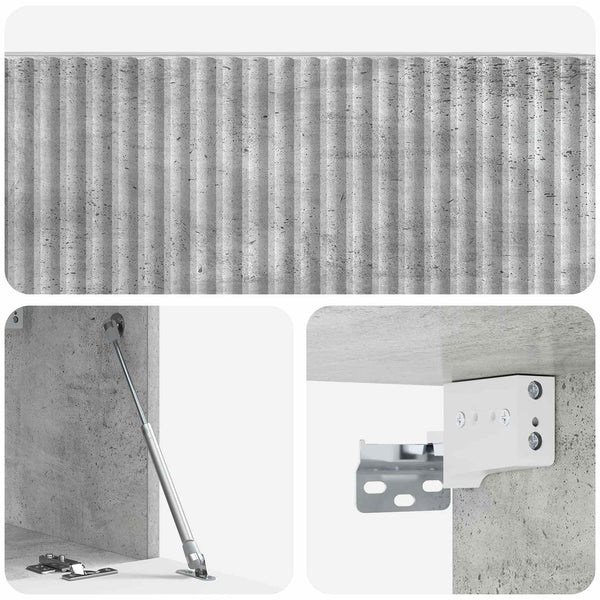 Seinälle asennettava TV-kaappi 78,5 x 31 x 30 cm Betoninharmaa