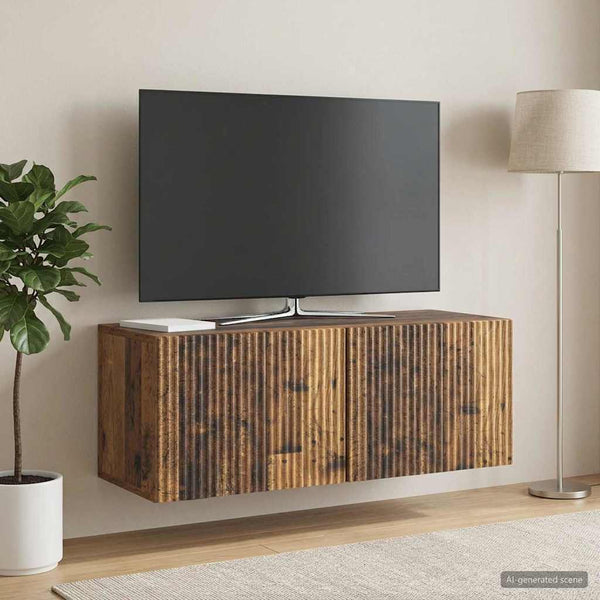 Seinälle asennettava TV-kaappi 78,5 x 31 x 30 cm Vanha puu