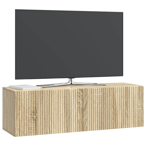 Seinälle asennettava TV-kaappi 98 x 31 x 30 cm Sonoma-tammi