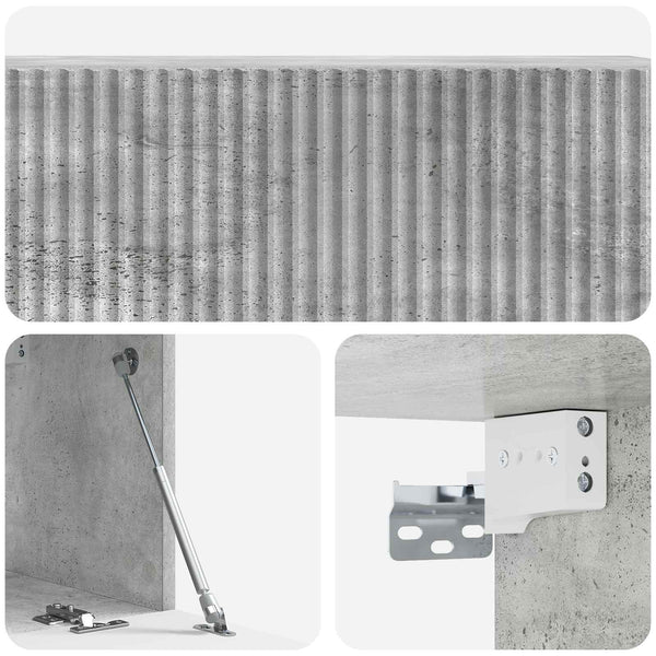 Seinälle asennettava TV-kaappi 98 x 31 x 30 cm Betoninharmaa