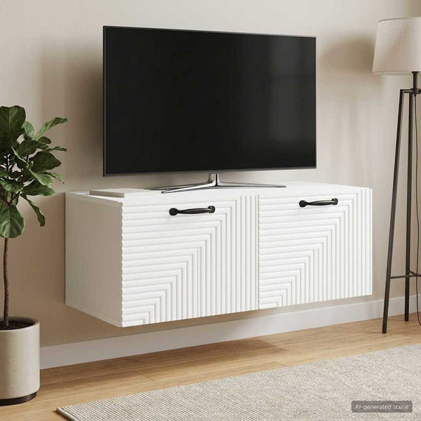 Seinälle asennettava TV-kaappi valkoinen 78,5 x 41 x 30 cm