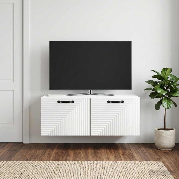 Seinälle asennettava TV-kaappi valkoinen 78,5 x 41 x 30 cm