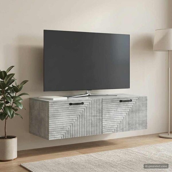 Seinälle asennettava TV-kaappi Betoninharmaa 98 x 41 x 30 cm