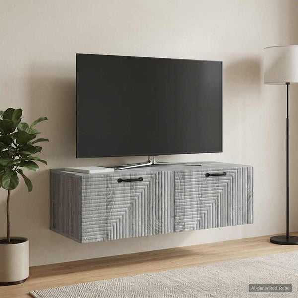 Seinälle asennettava TV-kaappi 98 x 41 x 30 cm Harmaa sonoma