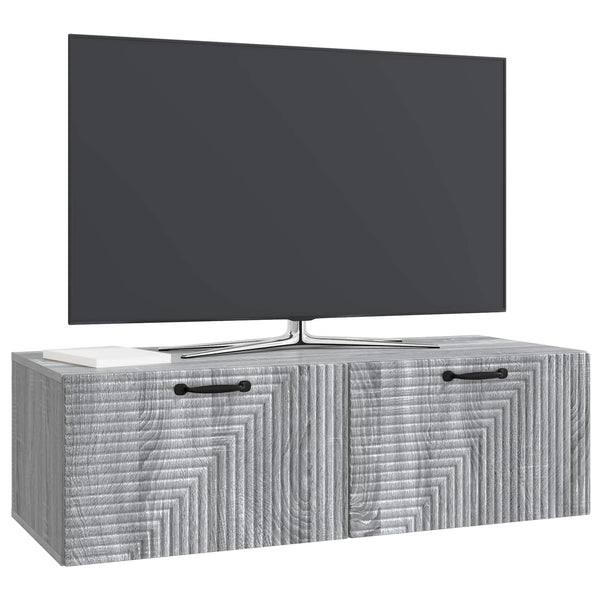 Seinälle asennettava TV-kaappi 98 x 41 x 30 cm Harmaa sonoma