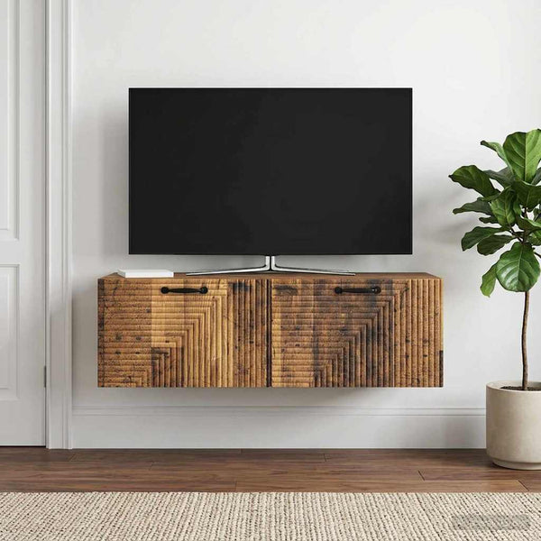 Seinälle asennettava TV-kaappi Vanha puu 98 x 41 x 30 cm