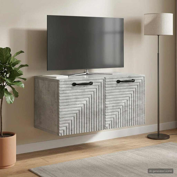 Seinälle asennettava TV-kaappi Betoninharmaa 59,5 x 31 x 30 cm