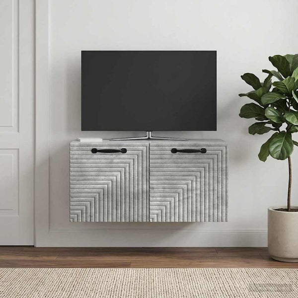 Seinälle asennettava TV-kaappi Betoninharmaa 59,5 x 31 x 30 cm